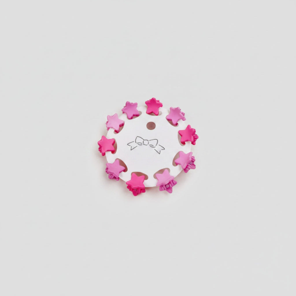 Blue Flower Hair Clips Set Barbie Pink Stars