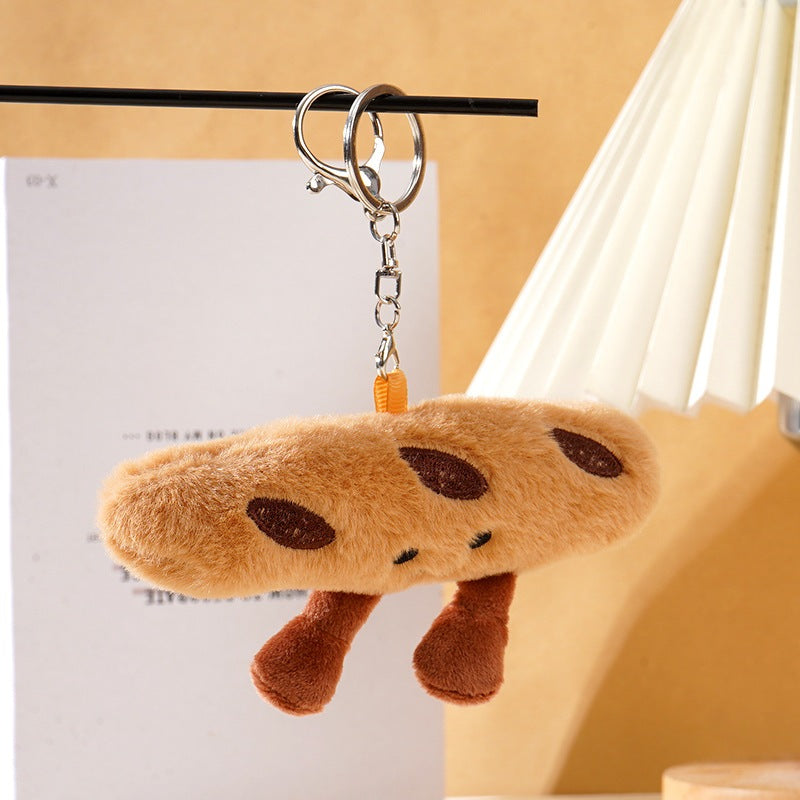 Baguette Croissant Plush Keychain Food Charm Toy - Type 1