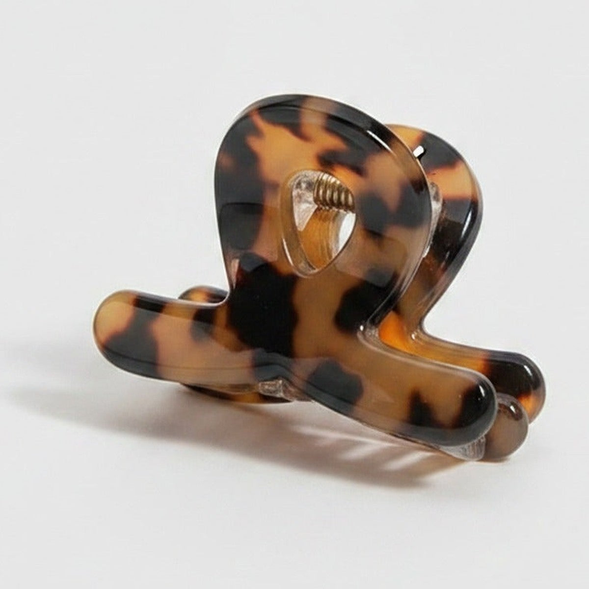 Translucent Jade Flower Hair Claw Clip - Coffee Tortoiseshell 3cm – hair accessories (view 1)