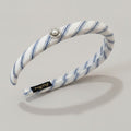 Twisted Striped Pearl Headband White Navy – hair accessories (view 1)