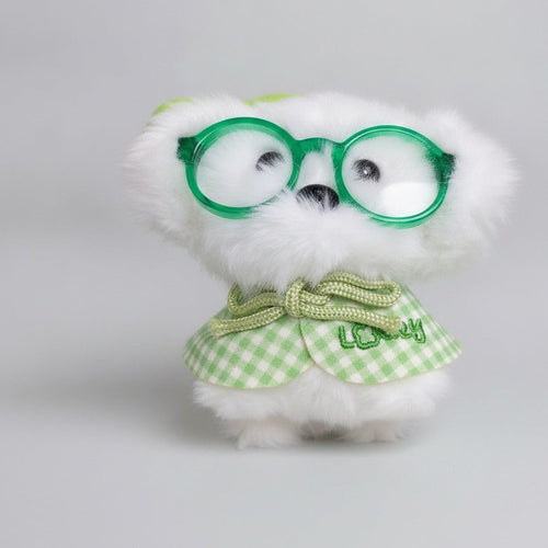 Adorable Fluffy Plush Toy with Glasses – novelty & toys (view 1)