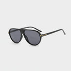 Retro Aviator Sunglasses with Gold Trim Black & Gold