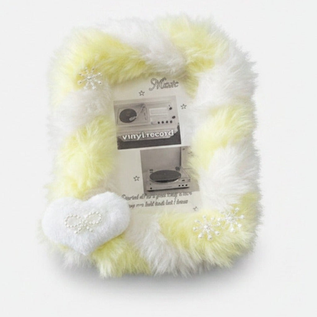 Fuzzy Anime Character Charm - White & Yellow