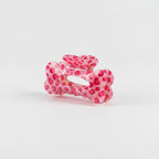 Polka Dot Bone Hair Claw - Pink Leopard