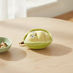 Happy Pea Pod Plush Keychain - Yellow
