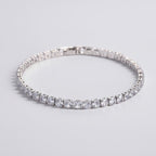 Delicate Crystal Tennis Bracelet - White Silver
