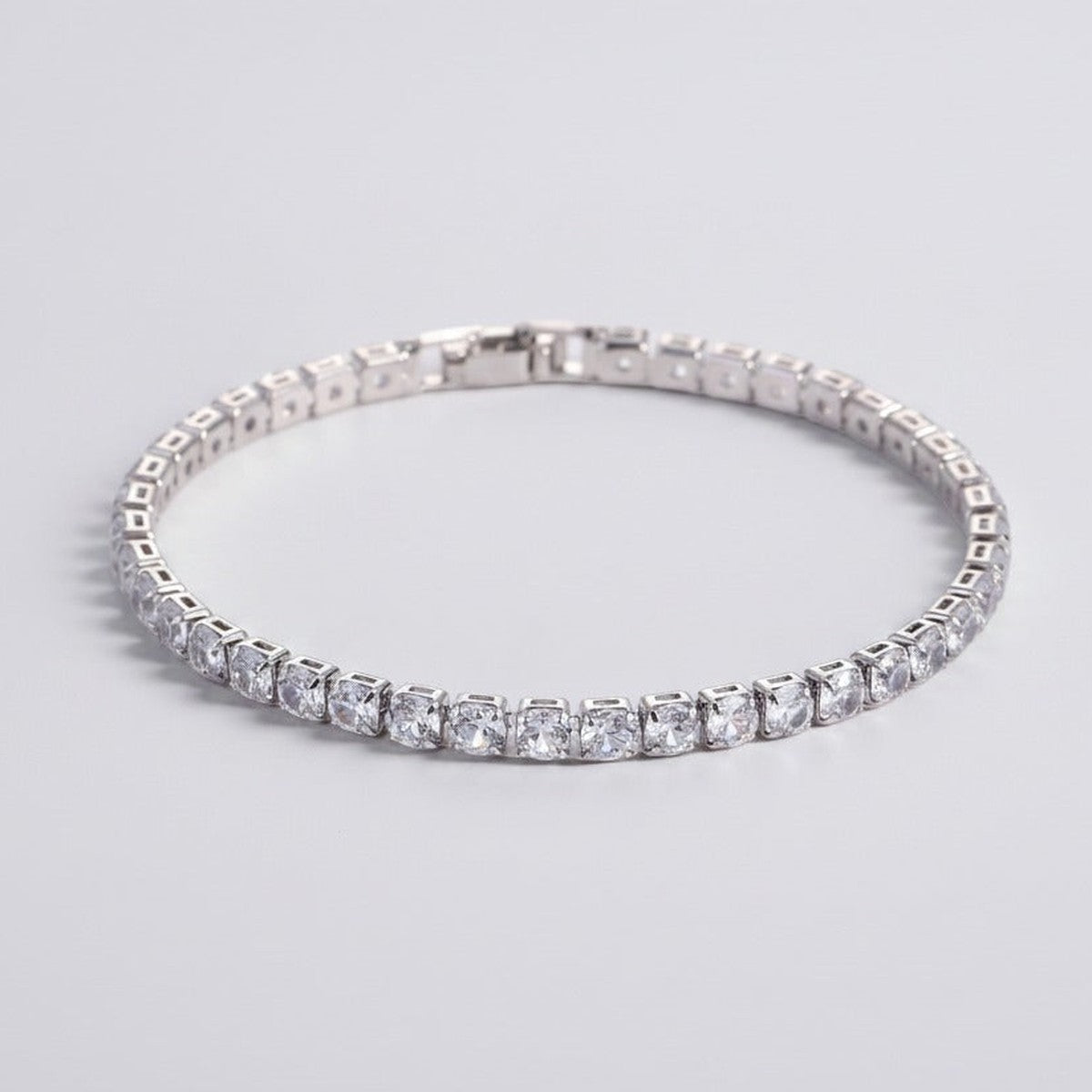 Delicate Crystal Tennis Bracelet - White Silver