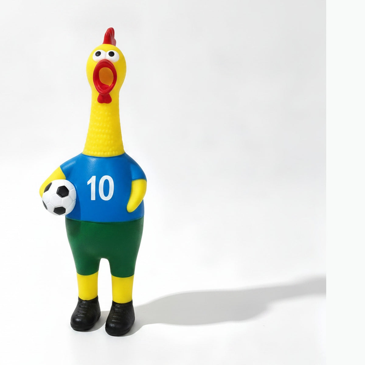 World Cup Soccer Fan Screaming Chicken Squeeze Toy - Blue