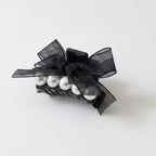Black Pearl Bow Hair Claw Clip – hair accessories (view 1)