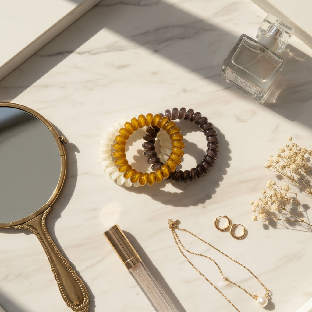 Spiral Hair Coil Set Coffee Neutrals