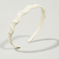 Twisted Wavy Padded Headband - Curve Headband - White – hair accessories (view 1)