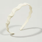 Twisted Wavy Padded Headband - Curve Headband - White – hair accessories (view 1)