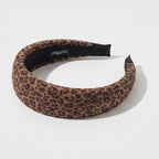 Leopard Print Padded Headband Brown – hair accessories (view 1)