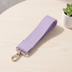 Textured Keychain Pouch Kit - Silver Hook Light Purple