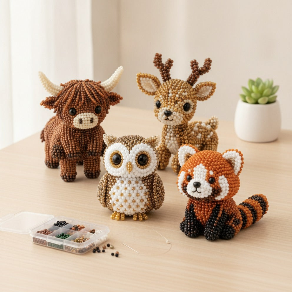 Sparkly Beaded Bird Craft Set - Woodland Friends