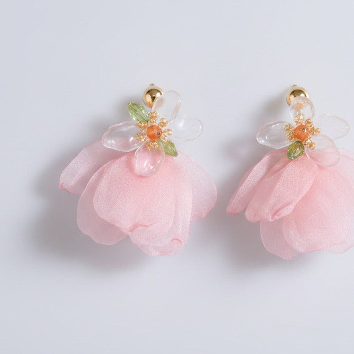Pom Pom Petal Drop Earrings - Type 21