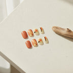 Autumn Vibes Nail Art Set - Burnt Orange & Cream