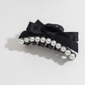 Black Pearl Beaded Hair Claw Clip With Bow – hair accessories (view 1)