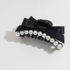 Black Pearl Beaded Hair Claw Clip With Bow – hair accessories (view 1)