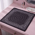 Ornate Bandana Square Scarf - Charcoal