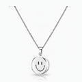 Silver Smiley Face Pendant Necklace – jewelry (view 1)