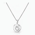 Silver Smiley Face Pendant Necklace – jewelry (view 1)