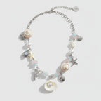 Beaded Ocean Charm Layered Necklace - Type 7