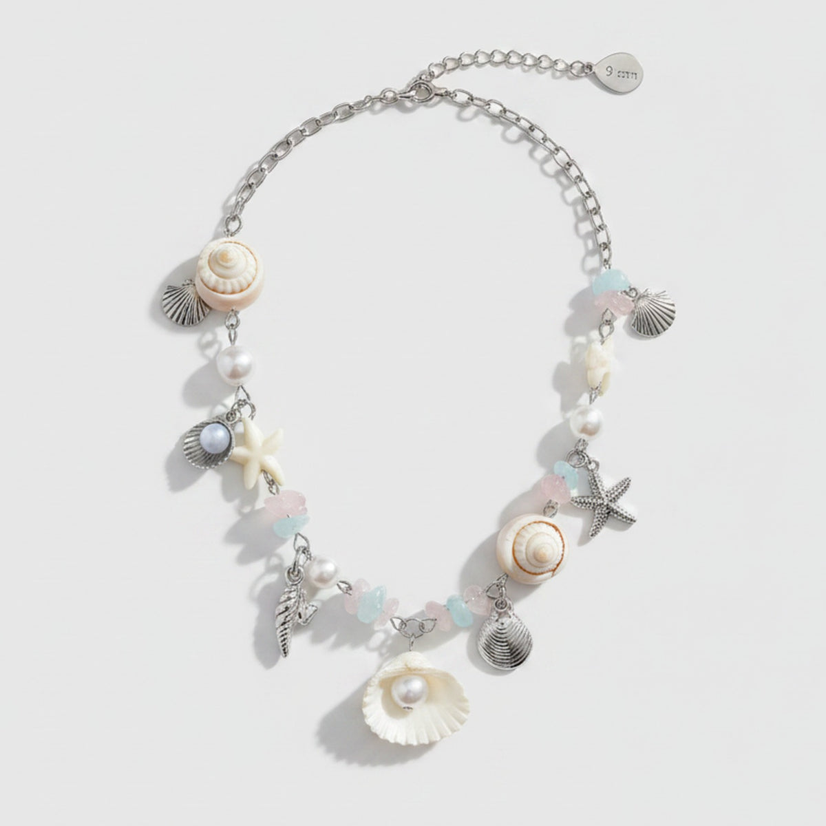 Beaded Ocean Charm Layered Necklace - Type 7