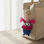 Fuzzy Monster Keychain Set - Blue