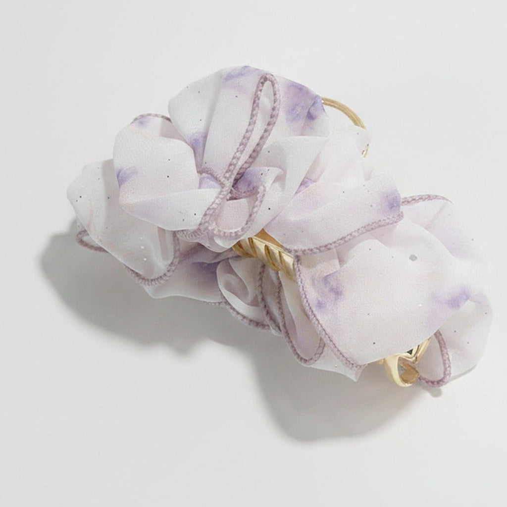 Lavender Floral Pearl Hair Claw Clip – hair accessories (view 1)