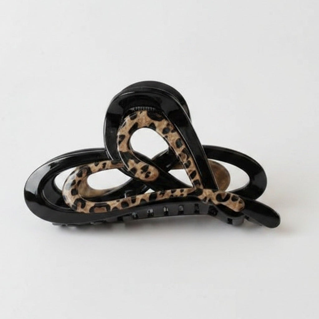 Leopard Print Black Hair Claw Clip – hair accessories (view 1)