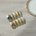 Celestial Coffin Ring Set - Gold & Sapphire