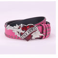 Pink Studded Heart Buckle Belt With Wings – scarves & belts (view 1)