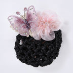 Butterfly Flower Lace Hair Claw - Light Pink