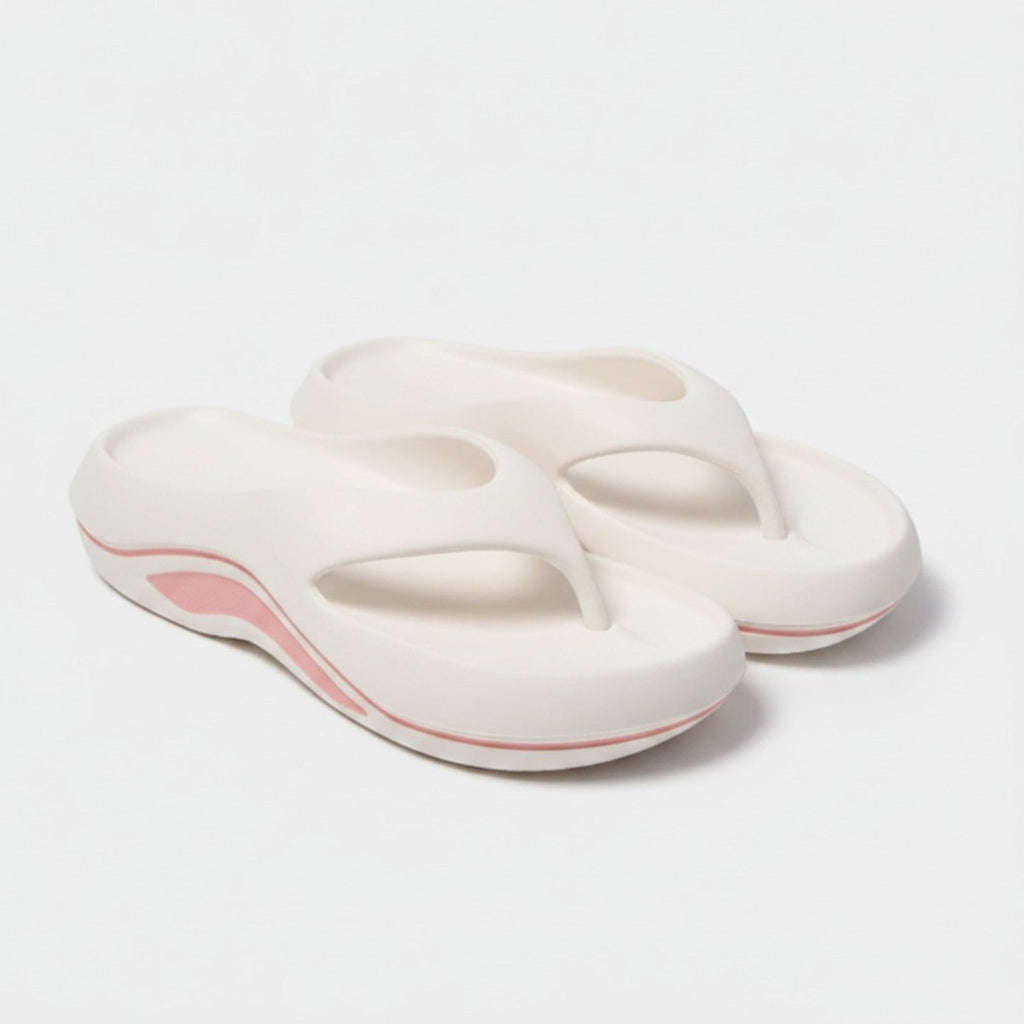 Puffy Cloud Platform Slippers White & Pink