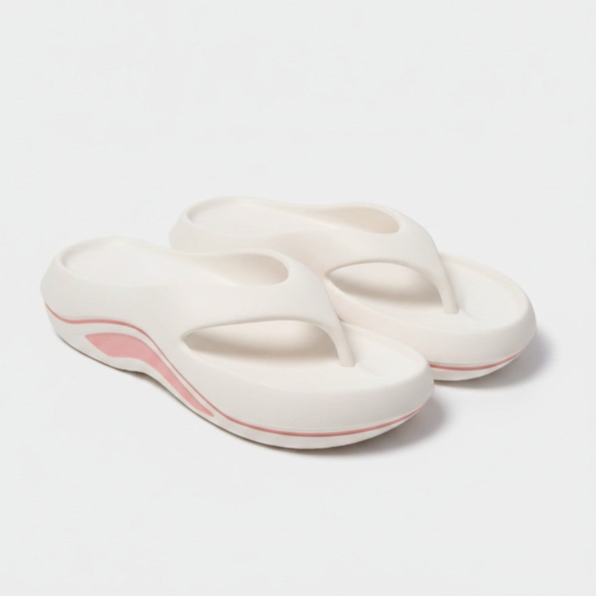 Puffy Cloud Platform Slippers White & Pink