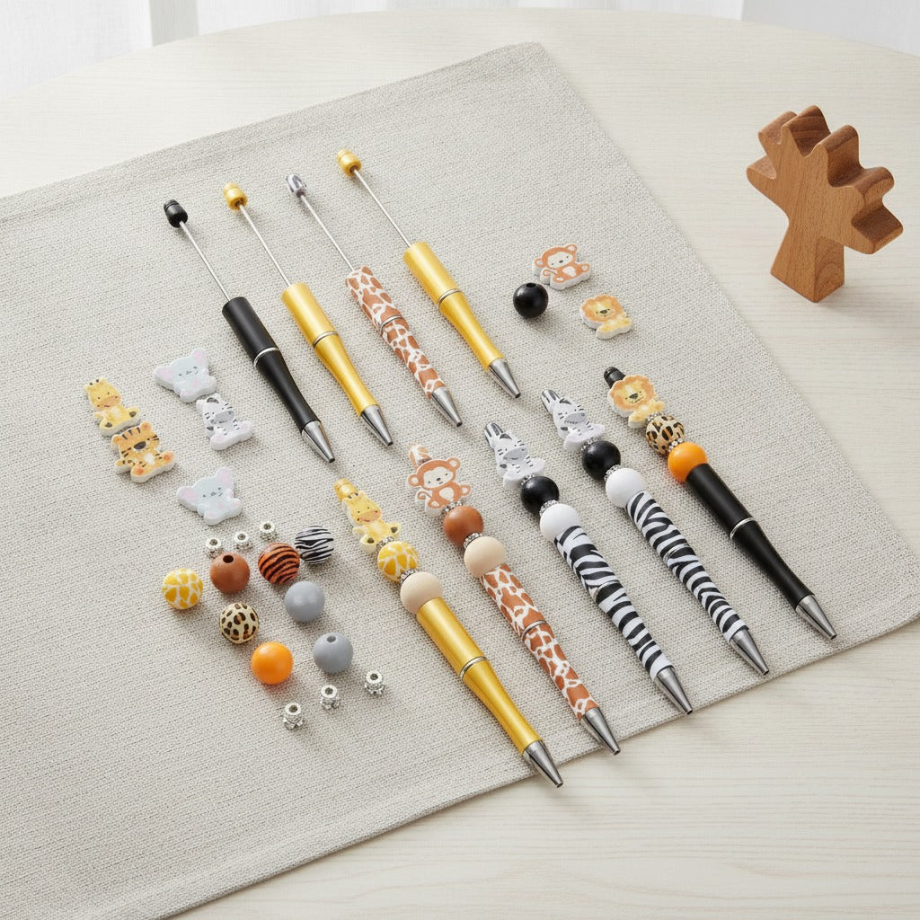 Animal Charm Beaded Pen Set - Multi