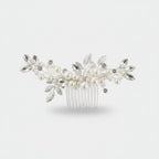Pearl & Leaf Silver Hair Comb Silver Pearl