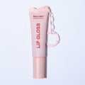 Pink Lip Gloss Tube With Charm Keychain – Korean beauty tool
