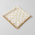 Gold Polka Dot Scarf With Crochet Trim – scarves & belts (view 1)