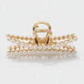 Pearl Beaded Gold Hair Claw Clip – hair accessories (view 1)