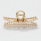 Pearl Beaded Gold Hair Claw Clip – hair accessories (view 1)