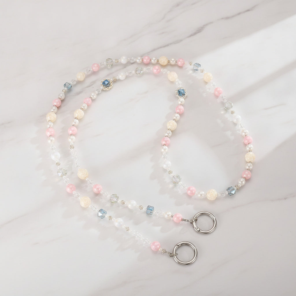 Beaded Phone Charm Strap - Wave Block