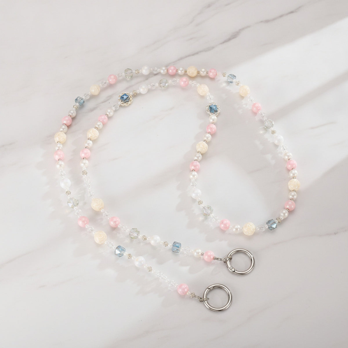 Beaded Phone Charm Strap - Wave Block