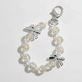Beaded Cross Charm Keychain - Gold & Silver
