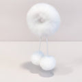 Fluffy Pom Pom Hair Clip Set White – hair accessories (view 1)