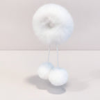 Fluffy Pom Pom Hair Clip Set White – hair accessories (view 1)
