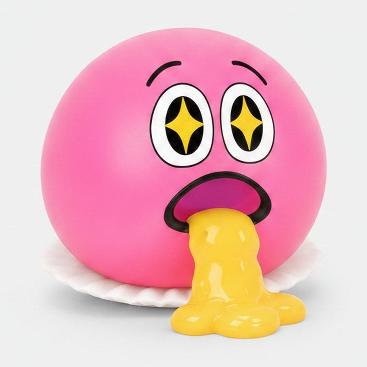 Starry-Eye Emoji Vomit Squeeze Toy - Pink