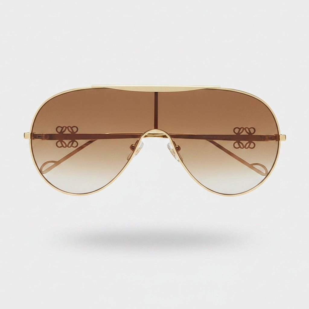 Gold Gradient Aviator Sunglasses with Logo Detail – eyewear (view 1)