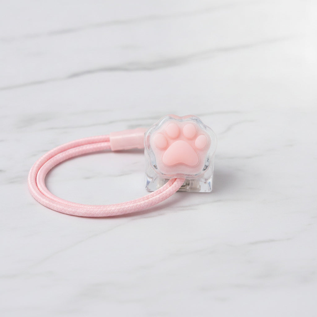 Paw Print Pop It Keychain - Clear